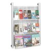 Safco Luxe Magazine Rack, 9 Compartments, 31.75w x 5d x 41h, Clear/Silver 4134SL